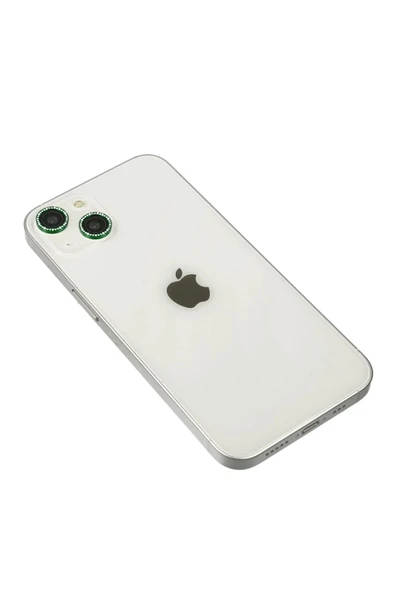 HarmonyAura iPhone 14 Diamond Kamera Lens - Yeşil ürün görseli 1