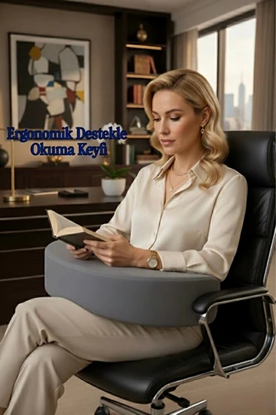 VISCORA Ergonomik Okuma Çalışma Minderi – Space Memory Foam – Bel & Boyun Destekli - Resim 4