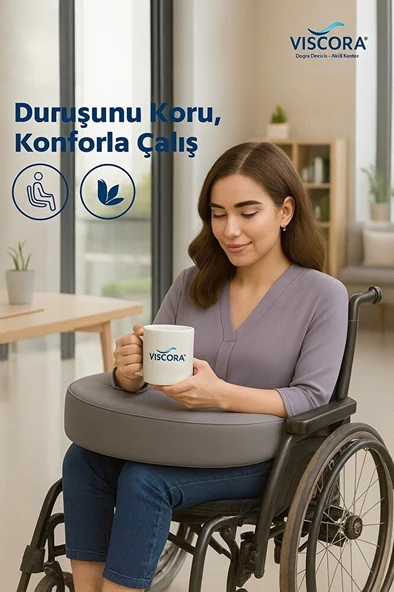VISCORA Tekerlekli Sandalye Minderi – Çok Amaçlı Çalışma, Okuma ve Günlük Aktivite Minderi - Resim 8