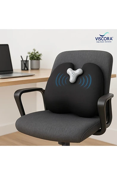 VISCORA Titreşimli Masajlı Ortopedik Bel ve Sırt Destek Minderi Klipsli, Ofis, Araç ve Ev İçin - Resim 3
