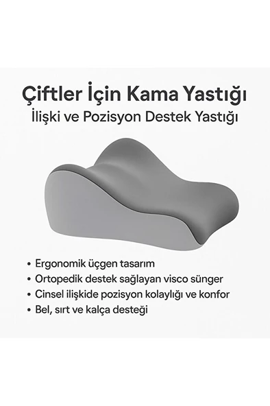 VISCORA Çiftler İçin Yakınlık Yastığı 3D Ergonomik Kama Tasarım Kalça, Bel, Boyun ve Bacak Destekli - Resim 7