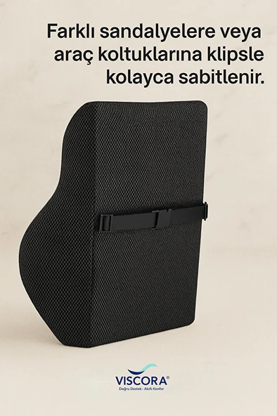 VISCORA Masaj Sistemli Ortopedik Sırt Minderi – Omurga Dostu Ergonomik Bel Desteği - Resim 4