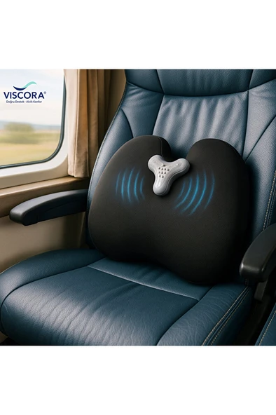 VISCORA Titreşimli Masajlı Ortopedik Bel ve Sırt Destek Minderi Klipsli, Ofis, Araç ve Ev İçin - Resim 7