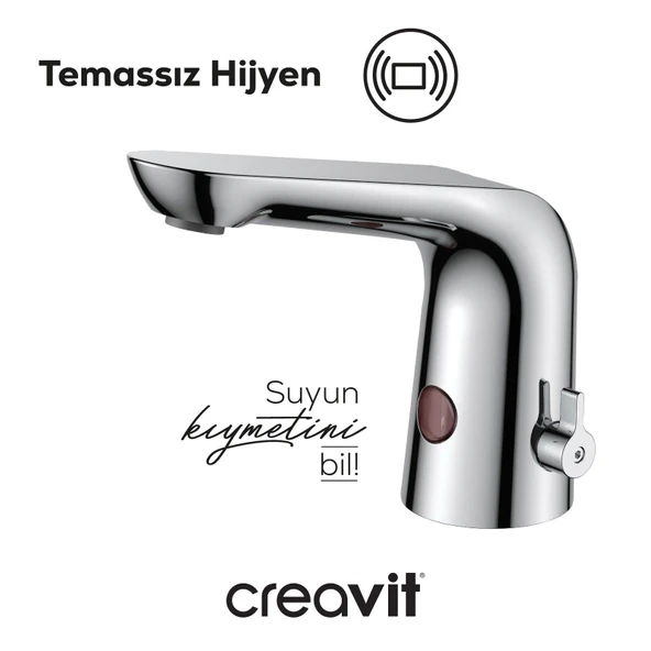 Çift Su Girişli Yandan Kumandalı Fotoselli Lavabo Armatürü - Resim 3