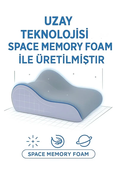 VISCORA Ortopedik Vücut Destek Minderi – Space Memory Foam -Yıkanabilir Kılıf – Ofis/Ev/Yatak - Resim 5