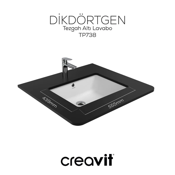 Tezgah Altı Lavabo 38*51 cm Beyaz - Resim 4