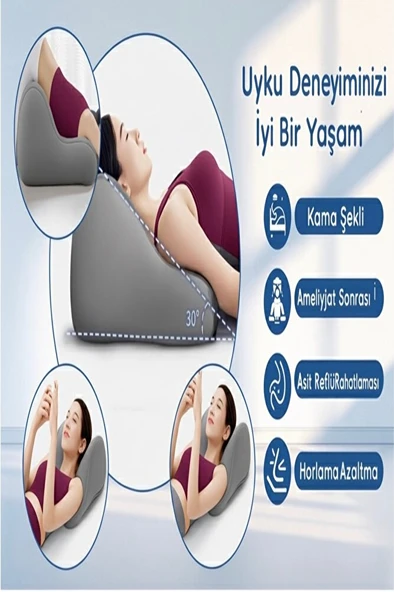 VISCORA Çiftler İçin Yakınlık Yastığı 3D Ergonomik Kama Tasarım Kalça, Bel, Boyun ve Bacak Destekli - Resim 5