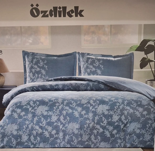 Özdilek Ranforce Çift Kişilik Nevresim Takımı Barocco Mavi ürün görseli 1