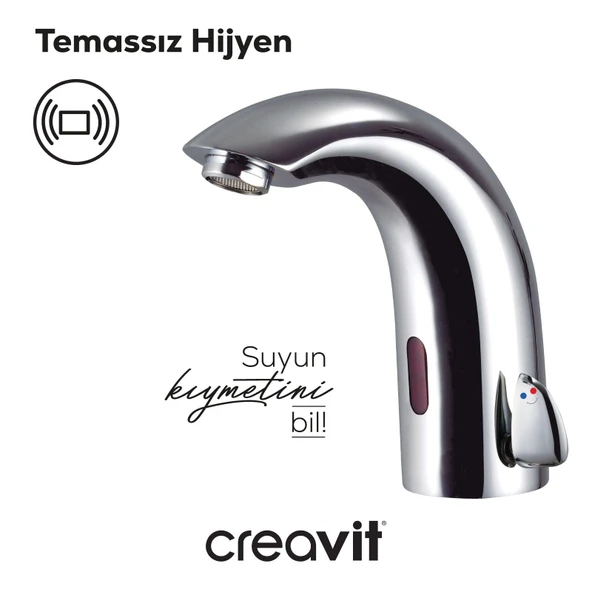 Fotoselli Lavabo Armatürü Çift Su Girişli AC/DC - Resim 3