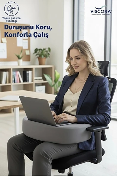 VISCORA Ergonomik Okuma Çalışma Minderi – Space Memory Foam – Bel & Boyun Destekli ürün görseli 1