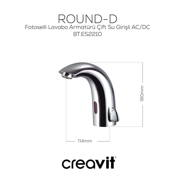 Fotoselli Lavabo Armatürü Çift Su Girişli AC/DC - Resim 2