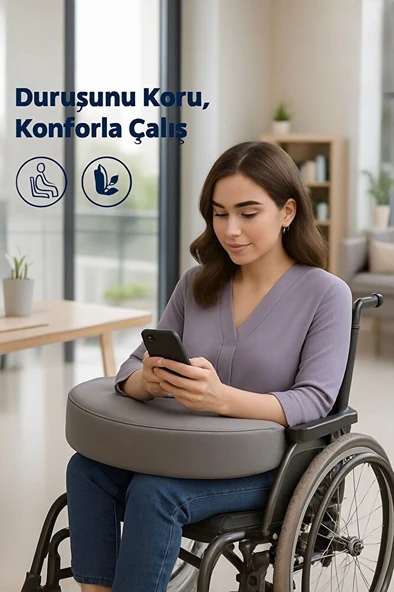 Tekerlekli Sandalye Okuma Çalışma Minderi – Ofis Sandalye Günlük Aktivite Minderi - Resim 4
