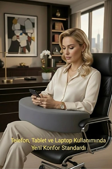 VISCORA Ergonomik Okuma Çalışma Minderi – Space Memory Foam – Bel & Boyun Destekli - Resim 5