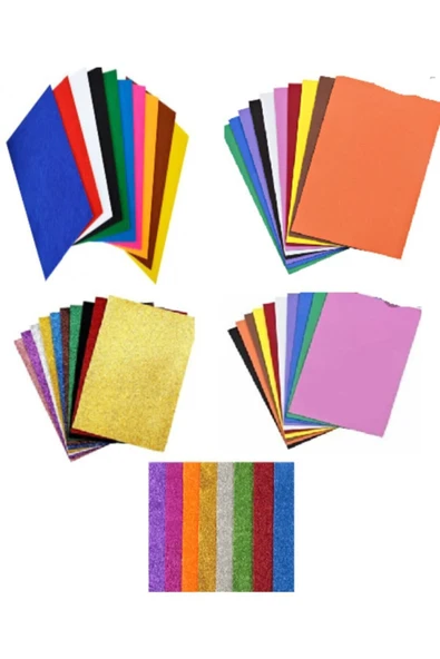 TURUNCUSAYFA Anaokulu Seti 5 Li Set(keçe,eva,yapışkanlı Eva,simli Eva,simli Yapışkanlı Eva ürün görseli 1