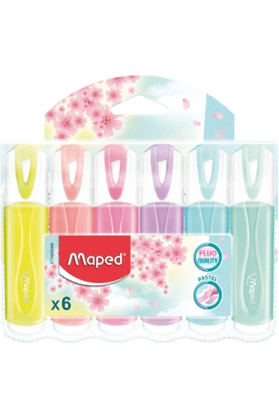 Maped Fosforlu Kalem (işaret Kalemi) Pastel 6 Renk 3154147425589 ürün görseli 1