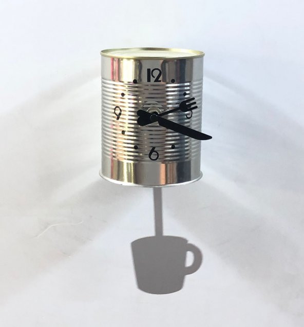 Enarose Metal Kasa Sarkaçlı Modern Tasarım İthal Mutfak Duvar Saati E2360 Silver