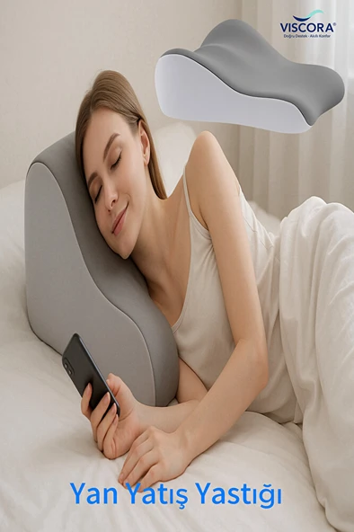 VISCORA Bacak Arası Yastık – Ortopedik Yan Yatış, Kalça ve Diz Destek Minderi 23x50x40 - Resim 2