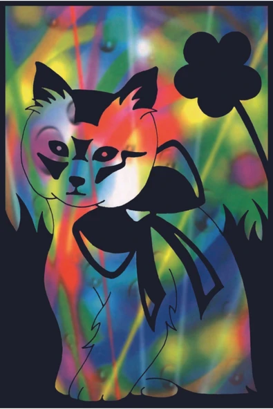 KIRTASİYEM Sihirli Gökkuşağı Kazımalı Sihirli Kağıt A4 10 Yaprak Kalemli - Resim 2