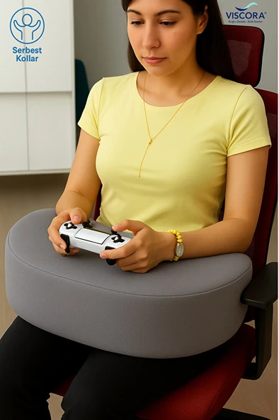 VISCORA Ortopedik Okuma ve Çalışma Yastığı - Bel, Boyun ve Kol Desteği - Resim 5