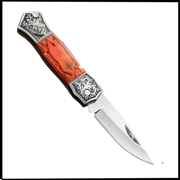 Uyguna-Yakala Kırmızı Katlanır Cep Çakısı - Ahşap Saplı - AK.642 ürün görseli 1