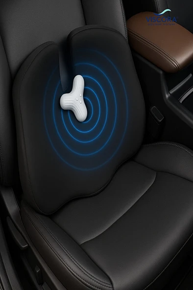 VISCORA Masajlı Titreşimli Ortopedik Destek Minderi – Bel, Sırt, Ayak ve Araç İçi Kullanım - Resim 8