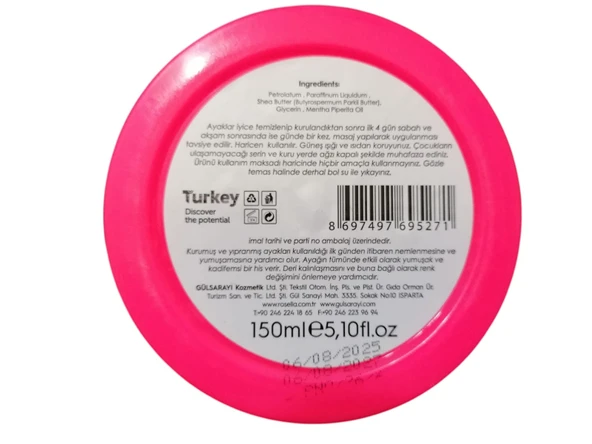 Rosella Gül Özlü Ayak Bakım Kremi 150ml - Resim 5
