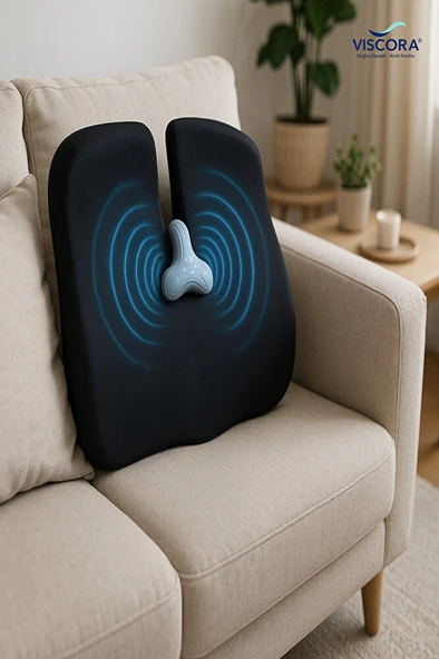 VISCORA Masajlı Titreşimli Ortopedik Destek Minderi – Bel, Sırt, Ayak ve Araç İçi Kullanım - Resim 7