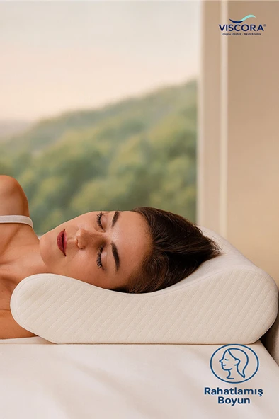 VISCORA Ortopedik Visco Boyun ve Omurga Destek Yastığı – Yan ve Sırt Üstü Uyku İçin Ergonomik - Resim 5