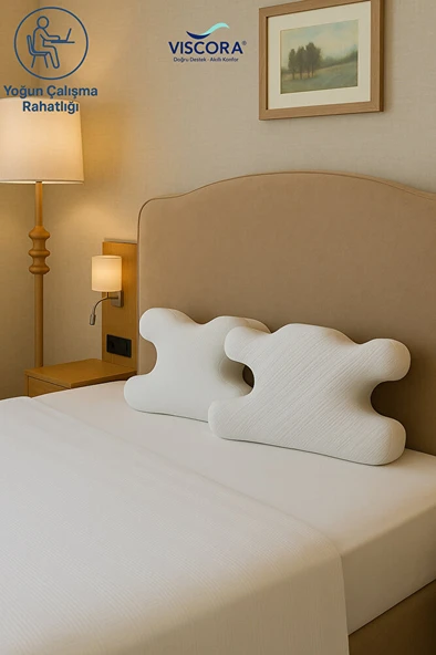 VISCORA 3D Ergonomik Güzellik Yastığı – Visco, Cilt Dostu & Kırışıklık Önleyici (40x60 cm) ürün görseli 1