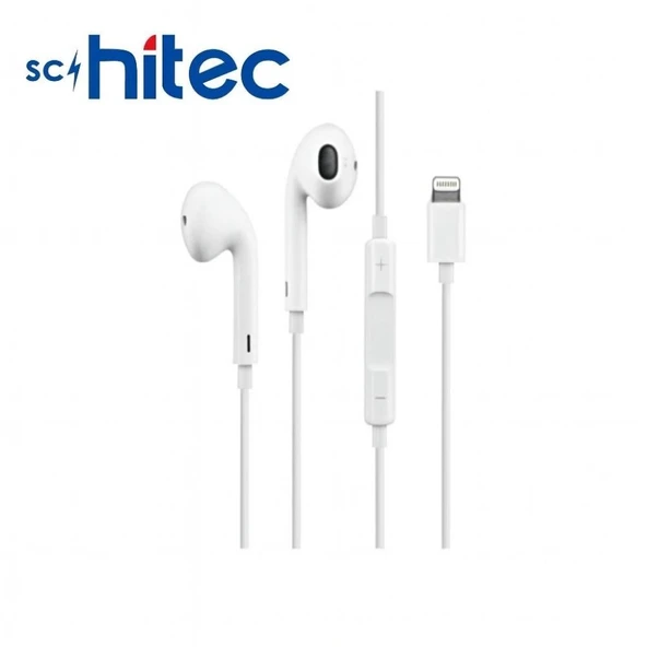 ScHitec E11 Tak Çalıştır Lightning Kulak İçi Mikrofonlu Kablolu Kulaklık Beyaz - Resim 2