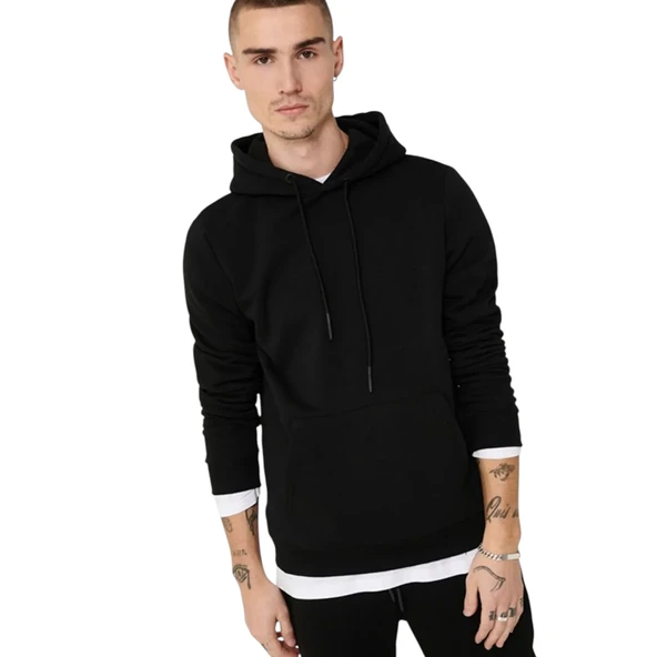 Erkek Kapüşonlu Sweatshirt - Resim 4