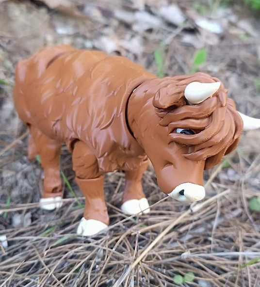 İnek 3D Oynar Eklem Hareketli Büyük Boy Maskot İnek Figür Oyuncak Biblo Yılbaşı Doğum Günü Hediye - Resim 6