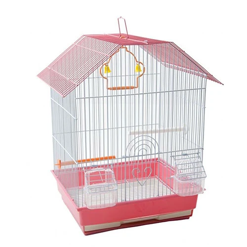 Birdlife Çift Kapılı Kuş Kafesi Pembe 34,5x28x46 Cm ürün görseli 1