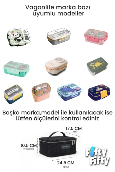 Isı Yalıtımlı Termal Yemek Beslenme Çantası Mama Taşıma Termos Çanta Sıcak ve Soğuk -FFVGNB1061 - Resim 6