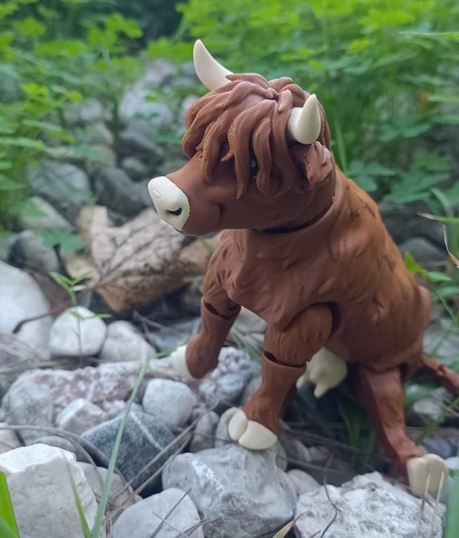 İnek 3D Oynar Eklem Hareketli Büyük Boy Maskot İnek Figür Oyuncak Biblo Yılbaşı Doğum Günü Hediye - Resim 9