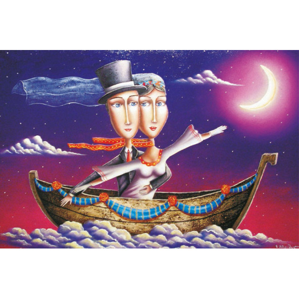 Gold Puzzle Wedding Travel-1000 Parça