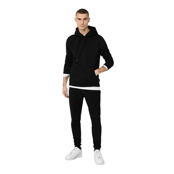 Erkek Kapüşonlu Sweatshirt - Resim 2