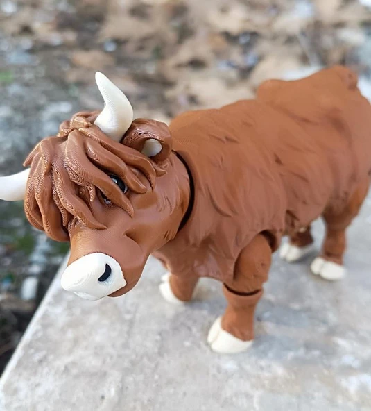 İnek 3D Oynar Eklem Hareketli Büyük Boy Maskot İnek Figür Oyuncak Biblo Yılbaşı Doğum Günü Hediye - Resim 8