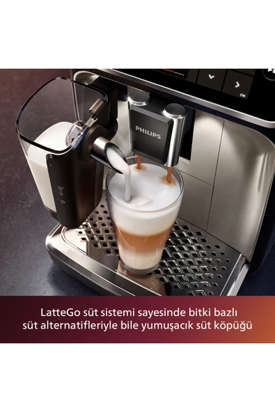 Philips 5500 Serisi LatteGo Tam Otomatik Espresso Makinesi, 20 Sıcak ve Soğuk İçecek, EP5547/90 - Resim 2