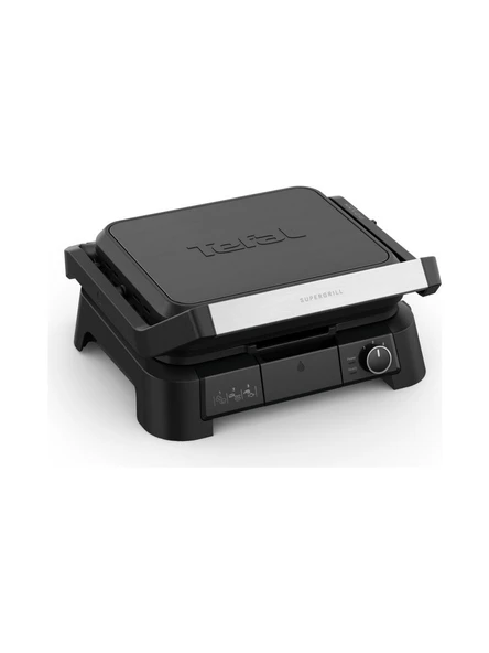 Tefal SuperGrill 3in1 6 Dilim Kapasiteli 2000 Watt Barbekü Izgara ve Tost Makinesi - Siyah ürün görseli 1