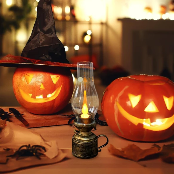 Hedies Işıklı Pilli Dekoratif Gaz Lambası (QRK-3589) - Resim 3