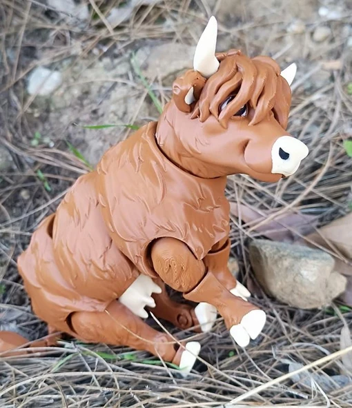 İnek 3D Oynar Eklem Hareketli Büyük Boy Maskot İnek Figür Oyuncak Biblo Yılbaşı Doğum Günü Hediye - Resim 5