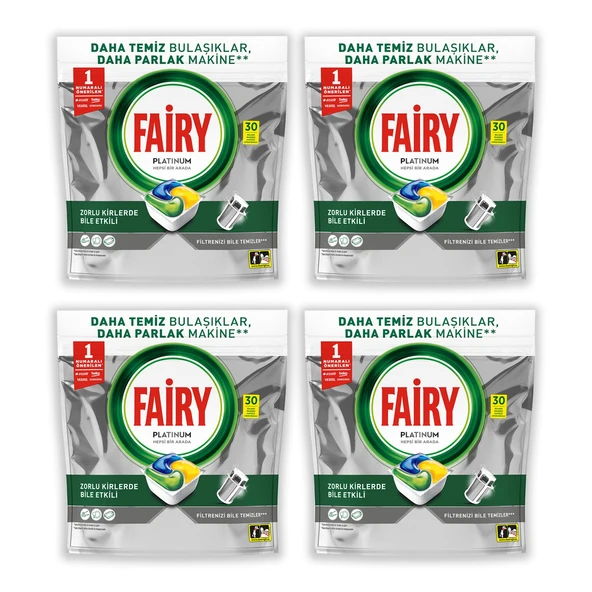 Fairy Platinum Kapsül 30 lu Limon Kokulu x 4 Adet ürün görseli 1