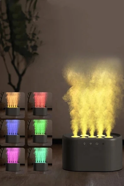 Ultrasonik Hava Nemlendirici 7 Renk Işıklı Aroma Difüzörü Dinamik Buhar Makinesi 1000 ml - Resim 3