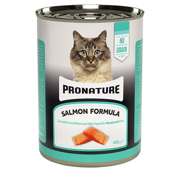 Pronature Tahılsız Somonlu Kısırlaştırılmış Konserve Kedi Maması 400 Gr ürün görseli 1