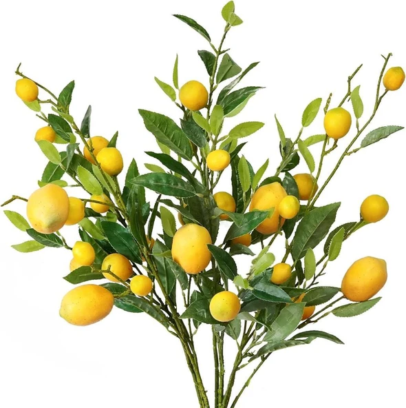 Yapay Limon Dalı 75cm 7 limonlu Yapay Çiçek Limon Ağacı Dalı ürün görseli 1