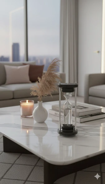 Kum Saati Dekoratif Obje Makam Masası Süsü Mobilya Masa Aksesuarı Gösterişli - Resim 4