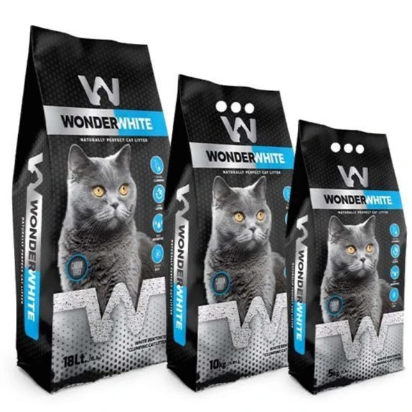 Wonder White  Actif Karbonlu İnce Taneli Topaklanan Kedi Kumu 10 Kg ürün görseli 1
