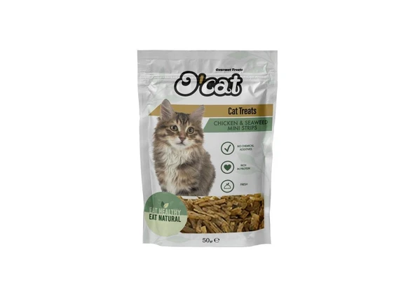 O Cat Tavuk ve Yosunlu Mini Çubuk Kedi Ödülü 50 Gr ürün görseli 1