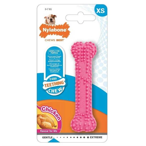Nylabone Tavuk Aromalı Yavru Çiğneme Kemiği XSmall ürün görseli 1